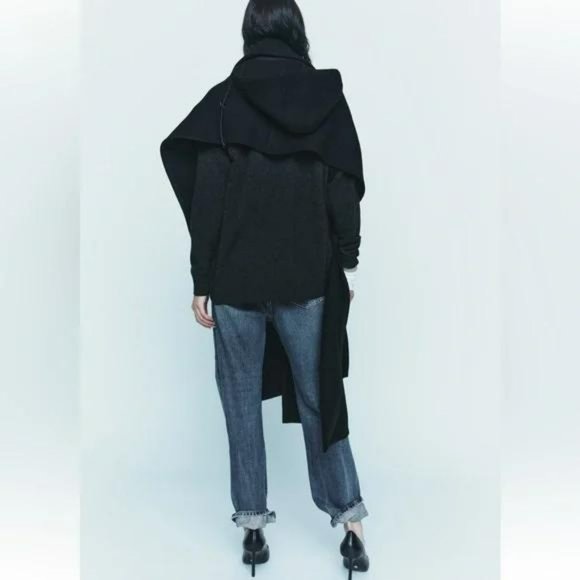 ZARA HOODED WOOL CAPE ZW LIMITED EDITION - Picture 4 of 5